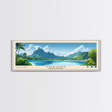 Huahine, French Polynesia Panoramic Beach Print, Vacation Gift, French Polynesia Wall Art, Beach Painting, Beach Decor, Beach Painting