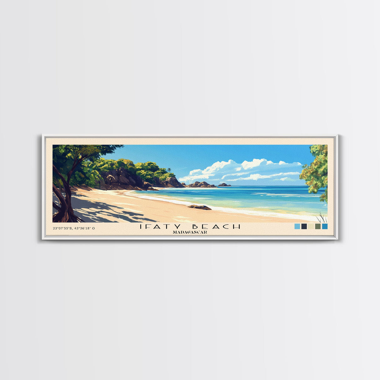 Ifaty Beach, Madagascar Panoramic Beach Print, Vacation Gift, Madagascar Wall Art, Beach Painting, Beach Decor, Beach Painting