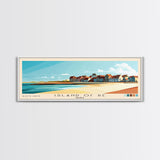 Island of Ré, France Panoramic Beach Print, Vacation Gift, France Wall Art, Framed Canvas Print, Framed Beach Painting