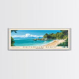 Kaiteriteri Beach, New Zealand Panoramic Print, Vacation Gift, New Zealand Wall Art, Beach Painting, Beach Decor, Large Wall Art, Wood Frame Art