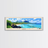 La Cuvette, Mauritius Panoramic Print, Vacation Gift, Mauritius Wall Art, Beach Painting, Beach Decor, Large Wall Art, Wood Frame Art