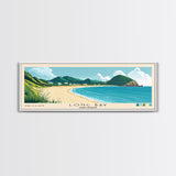 Long Bay, Saint-Martin Panoramic Print, Vacation Gift, Saint-Martin Wall Art, Beach Painting, Beach Decor, Beach Or Lakehouse Art