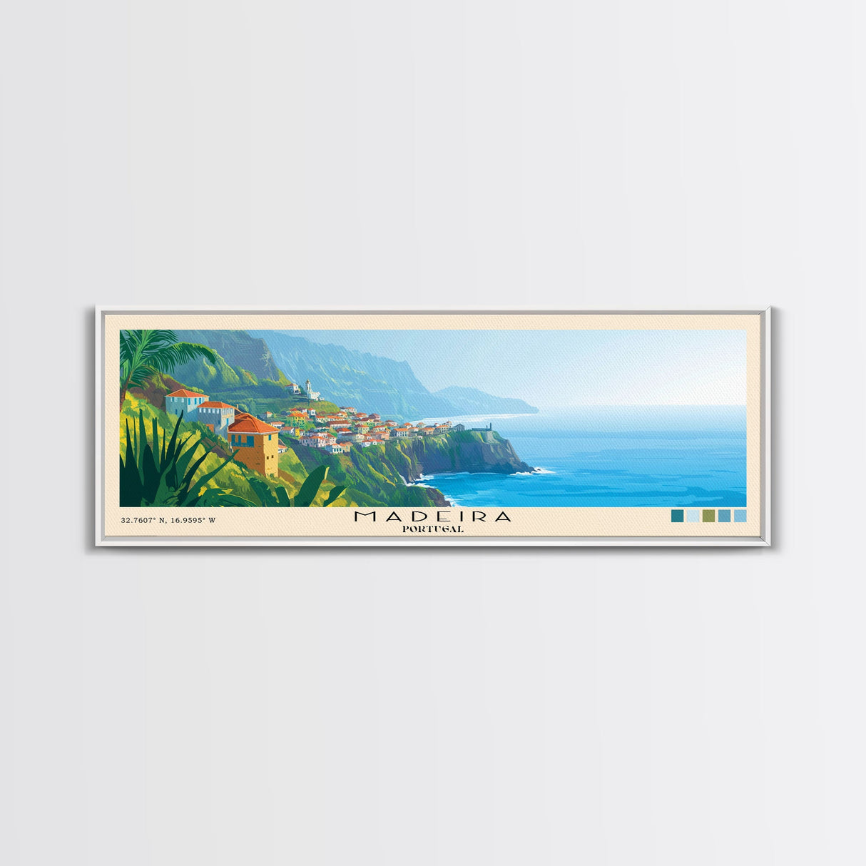 Madeira, Portugal Panoramic Print, Vacation Gift, Portugal Wall Art, Vacation Wall Art, Vacatation Memories, Beach Decor, Beach Or Lakehouse Art