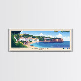 Minorca, Spain Panoramic Beach Print, Vacation Gift, Spain Wall Art, Framed Canvas Print, Framed Beach Painting