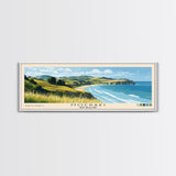 Moeraki, New Zealand Panoramic Beach Print, Vacation Gift, New Zealand Wall Art, Framed Canvas Print, Framed Beach Painting