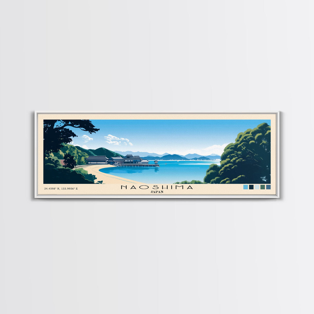 Naoshima, Japan Panoramic Print, Vacation Gift, Japan Wall Art, Vacation Wall Art, Vacatation Memories, Beach Decor, Beach Or Lakehouse Art