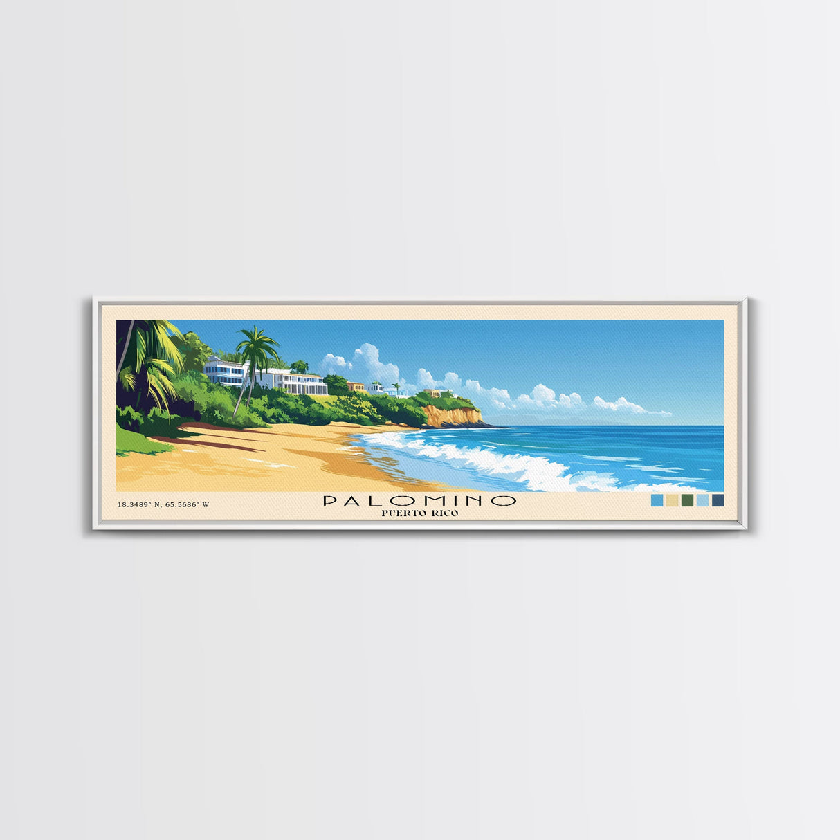 Palomino, Puerto Rico Panoramic Print, Vacation Gift, Puerto Rico Wall Art, Vacation Wall Art, Vacatation Memories, Beach Decor, Beach Or Lakehouse Art