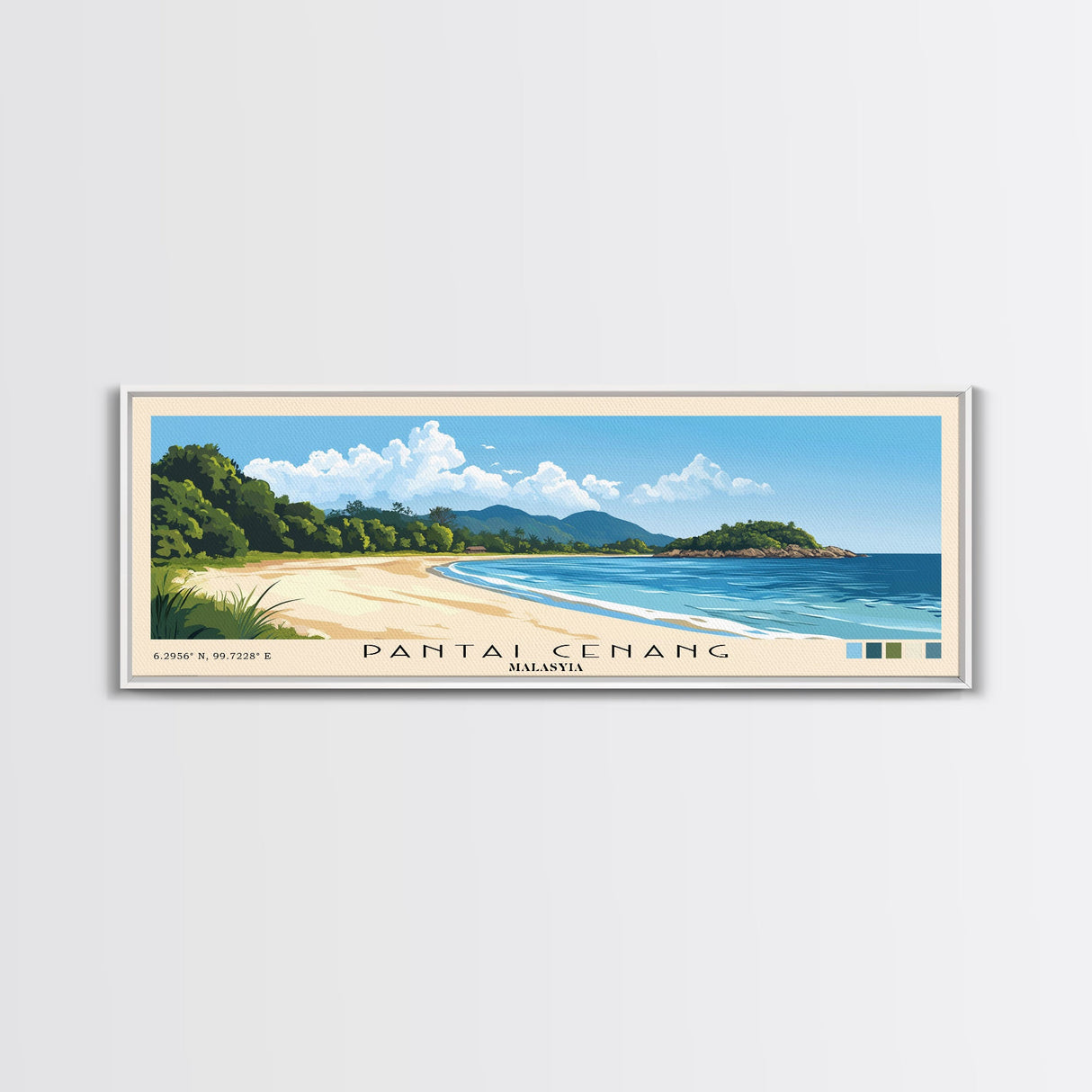 Pantai Cenang, Malasyia Panoramic Print, Vacation Gift, Malasyia Wall Art, Vacation Wall Art, Vacatation Memories, Beach Decor, Beach Or Lakehouse Art