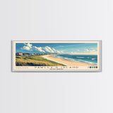 Pawley's Island, South Carolina Panoramic Beach Print, Vacation Gift, South Carolina Wall Art, Framed Canvas Print, Framed Beach Painting