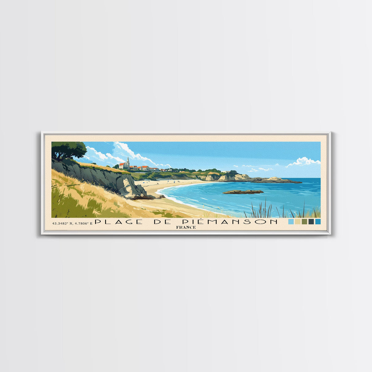 Plage de Piémanson, France Panoramic Print, Vacation Gift, France Wall Art, Beach Painting, Beach Decor, Beach Or Lakehouse Art