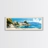 Platys Gialos, Greece Panoramic Beach Print, Vacation Gift, Greece Wall Art, Beach Painting, Beach Decor, Beach Painting