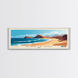 Playa La Mina, Peru Panoramic Beach Print, Vacation Gift, Peru Wall Art, Framed Canvas Print, Framed Beach Painting