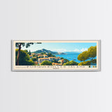 Porquerolles Island, France Panoramic Print, Vacation Gift, France Wall Art, Beach Painting, Beach Decor, Large Wall Art, Wood Frame Art