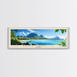 Poste Lafayette, Mauritius Panoramic Print, Vacation Gift, Mauritius Wall Art, Beach Painting, Beach Decor, Large Wall Art, Wood Frame Art