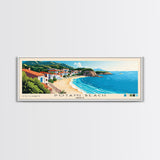 Potami Beach, Greece Panoramic Beach Print, Vacation Gift, Greece Wall Art, Framed Canvas Print, Framed Beach Painting