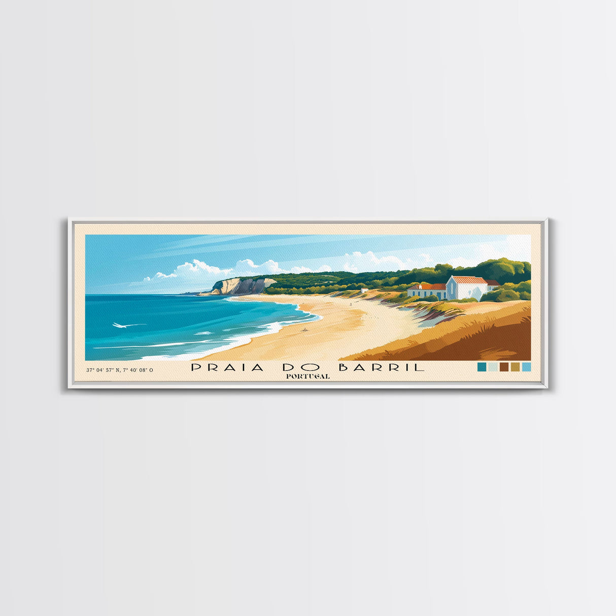 Praia do Barril, Portugal Panoramic Print, Vacation Gift, Portugal Wall Art, Vacation Wall Art, Vacatation Memories, Beach Decor, Beach Or Lakehouse Art