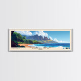 Punalu’u, Hawaii Panoramic Beach Print, Vacation Gift, Hawaii Wall Art, Framed Canvas Print, Framed Beach Painting