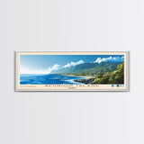 Reunion Island, France Panoramic Beach Print, Vacation Gift, France Wall Art, Beach Painting, Beach Decor, Beach Painting