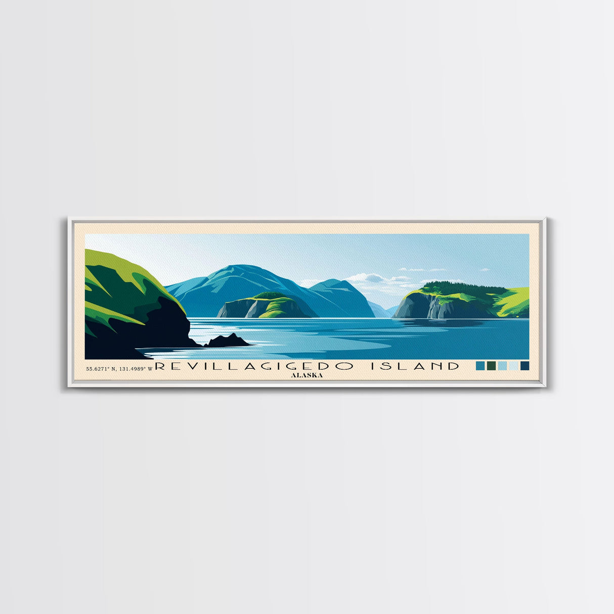 Revillagigedo Island, Alaska Panoramic Print, Vacation Gift, Alaska Wall Art, Beach Painting, Beach Decor, Large Wall Art, Wood Frame Art