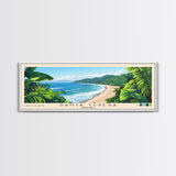 Santa Teresa, Costa Rica Panoramic Print, Vacation Gift, Costa Rica Wall Art, Beach Painting, Beach Decor, Large Wall Art, Wood Frame Art