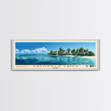 Sapodilla Cayes, Belize Panoramic Beach Print, Vacation Gift, Belize Wall Art, Framed Canvas Print, Framed Beach Painting