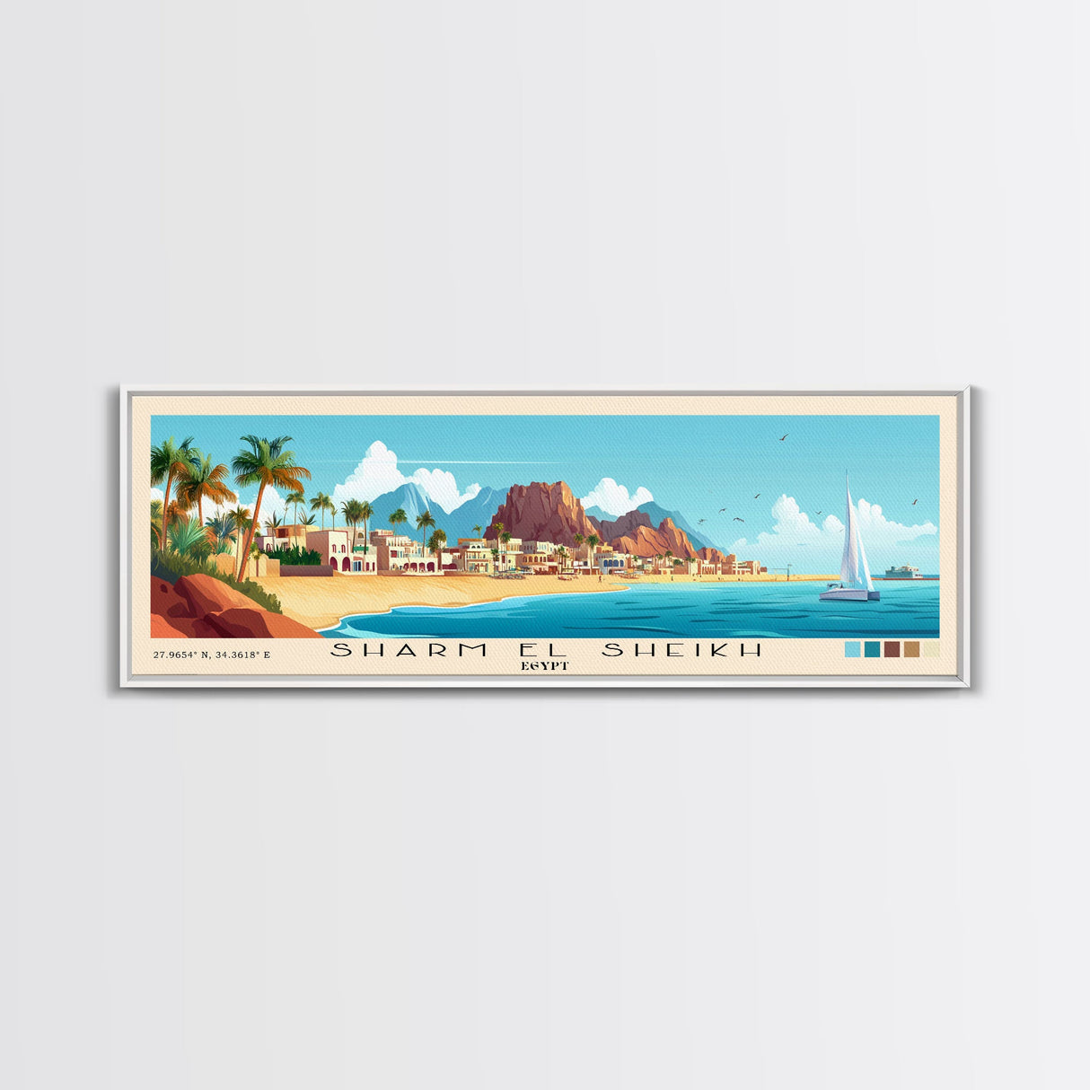 Sharm El Sheikh, Egypt Panoramic Print, Vacation Gift, Egypt Wall Art, Vacation Wall Art, Vacatation Memories, Beach Decor, Beach Or Lakehouse Art