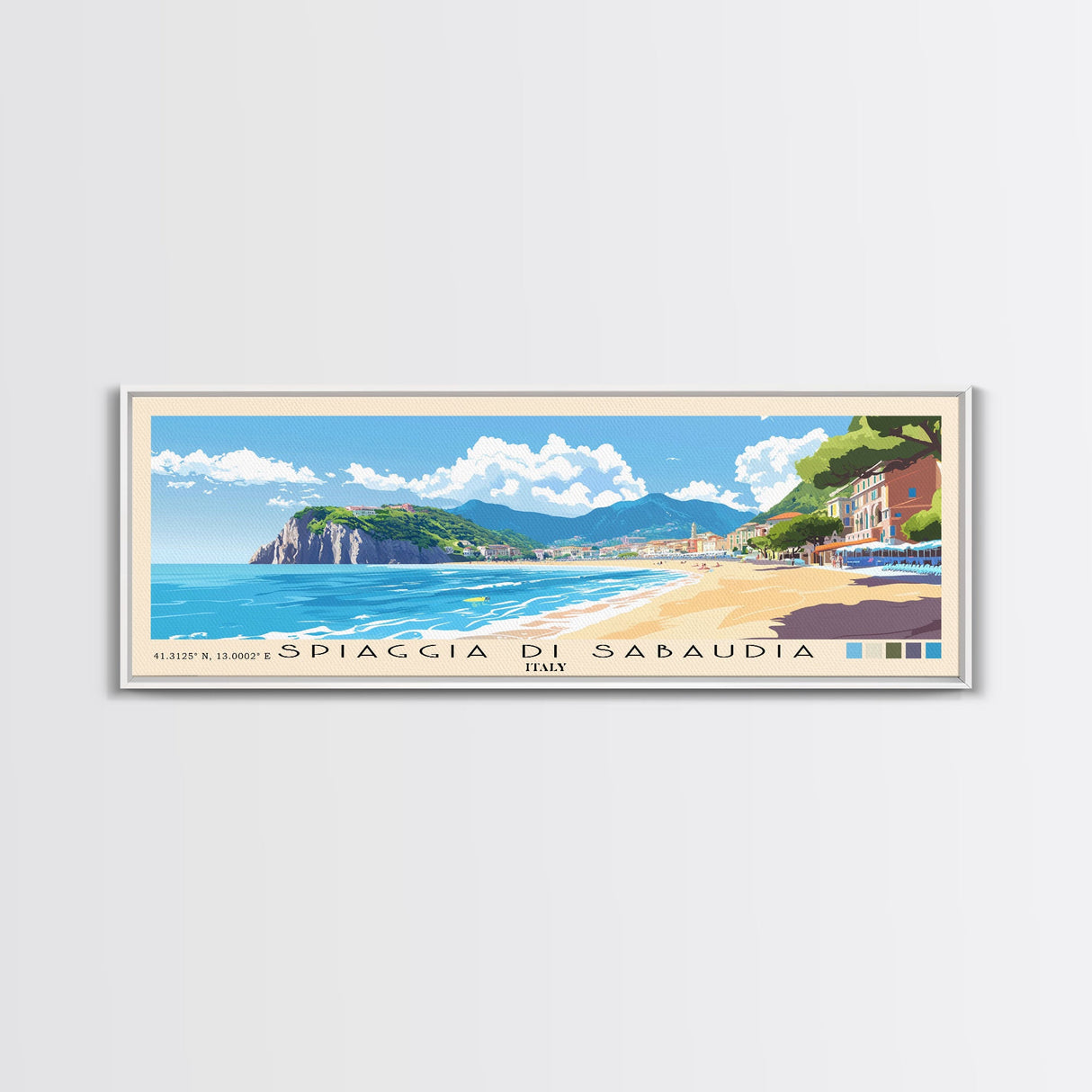 Spiaggia di Sabaudia, Italy Panoramic Print, Vacation Gift, Italy Wall Art, Vacation Wall Art, Vacatation Memories, Beach Decor, Beach Or Lakehouse Art