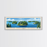 The Thousand Islands, Canada Panoramic Print, Vacation Gift, Canada Wall Art, Beach Painting, Beach Decor, Large Wall Art, Wood Frame Art