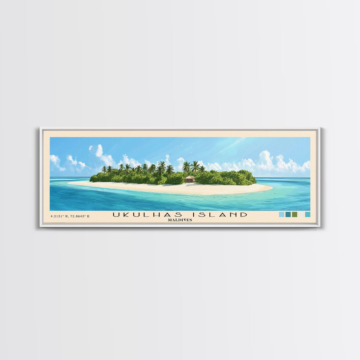 Ukulhas Island, Maldives Panoramic Print, Vacation Gift, Maldives Wall Art, Vacation Wall Art, Vacatation Memories, Beach Decor, Beach Or Lakehouse Art