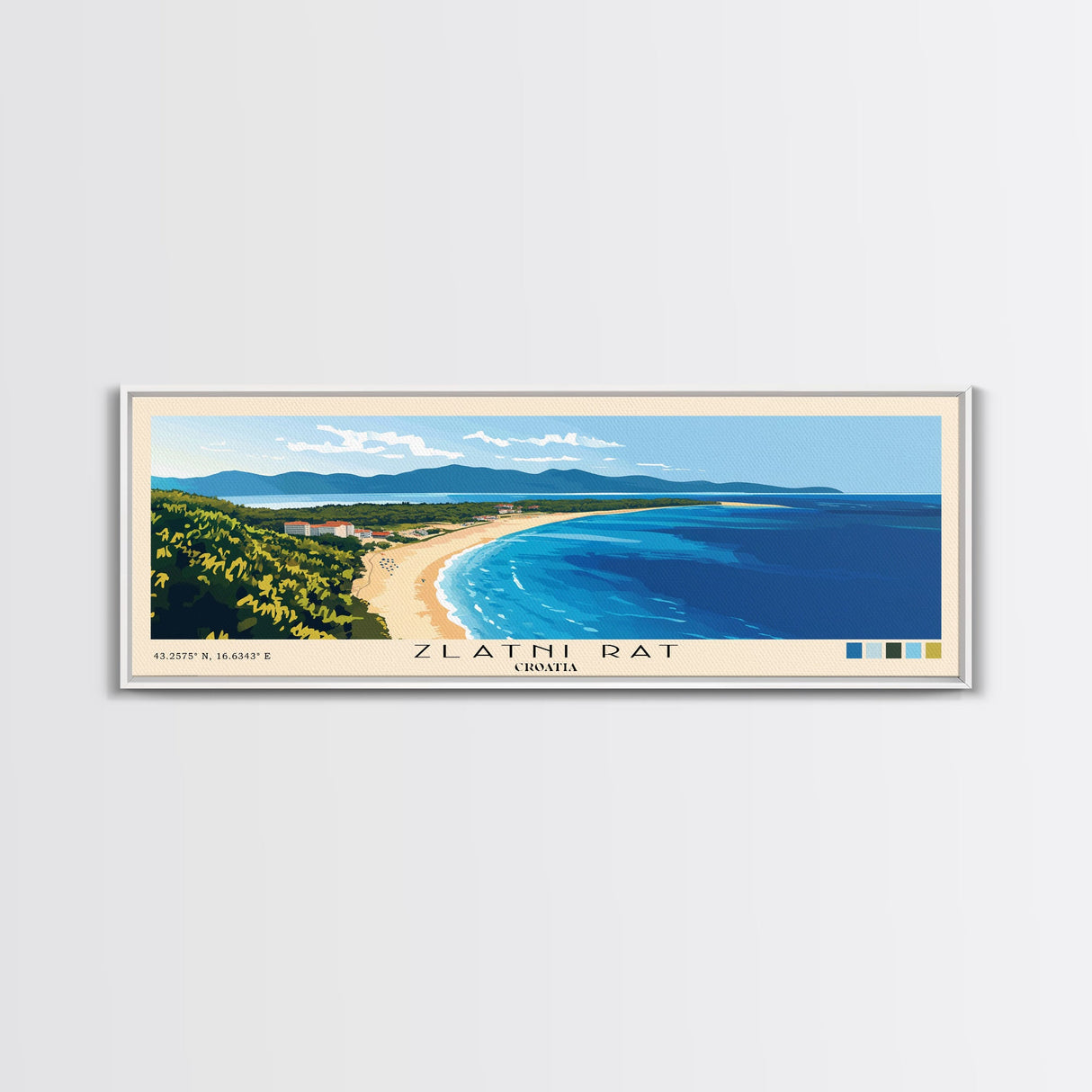 Zlatni Rat, Croatia Panoramic Print, Vacation Gift, Croatia Wall Art, Vacation Wall Art, Vacatation Memories, Beach Decor, Beach Or Lakehouse Art