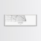 Panoramic Chicago City Map, Illinois Art, Map Print, Minimalist Wall Art, Canvas Art, Housewarming Gift, Street Map Art, Closing Gift