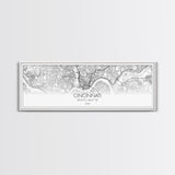 Panoramic Cincinnati City Map, Ohio Art, Map Print, Minimalist Wall Art, Canvas Art, Housewarming Gift, Street Map Art, Closing Gift