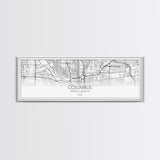 Panoramic Columbus City Map, Ohio Art, Map Print, Minimalist Wall Art, Canvas Art, Housewarming Gift, Street Map Art, Closing Gift