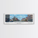 Providence Rhode Island Panoramic Print, Beautiful Framed Canvas Print, Travel Poster Art, Home Decoration, Office Wall Art