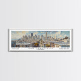 San Francisco California Panoramic Print, Beautiful Framed Canvas Print, Travel Poster Art, Home Decor, Living Room Wall Art