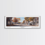 Warren Michigan Panoramic Painting, Framed Canvas Print, Retro Travel Poster, Artistic Wall Art, Unique Living Room Decor, Office Gift