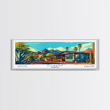 Gilbert Arizona Panoramic Wall Art Framed Canvas Print, Mid Century Modern Art, Pop Art Style, Travel Poster, Home Decor, Retro Style