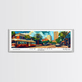 New Orleans Louisiana Panoramic Wall Art, Mid Century Modern Framed Canvas Print, Retro Pop Art Travel Poster, Home Decor