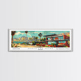 North Las Vegas Nevada Panoramic Wall Art, Mid Century Modern Framed Canvas Print, Retro Pop Art Travel Poster, Home Decor, Office Art, Gift Idea, Living Room Wall Hanging