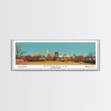 Knoxville Tennessee Panoramic Wall Art, Mid Century Modern Framed Canvas Print, Retro Pop Art Travel Poster, Living Room Art