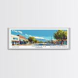 Murrieta California Panoramic Painting, Mid Century Modern Framed Canvas Print, Retro Pop Art Travel Poster, Living Room Decor