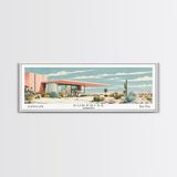 Surprise Arizona Panoramic Wall Art, Mid Century Modern Framed Canvas Print, Retro Pop Art Travel Poster, Office Wall Decor and Gift Idea