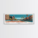 Glendale Arizona Panoramic Painting, Mid Century Modern Framed Canvas Print, City Art, Retro Pop Art Travel Poster, Living Room Decor, City Wall Art, Home Office Decor