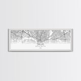 Panoramic Dallas City Map, Texas Art, Map Print, Minimalist Wall Art, Canvas Art, Housewarming Gift, Street Map Art, Closing Gift