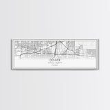 Panoramic Denver City Map, Colorado Art, Map Print, Minimalist Wall Art, Canvas Art, Housewarming Gift, Street Map Art, Closing Gift