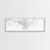 Panoramic Durham City Map, North Carolina Art, Map Print, Minimalist Wall Art, Canvas Art, Housewarming Gift, Street Map Art, Closing Gift