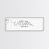 Panoramic Edinburgh City Map, United Kingdom Art, Map Print, Minimalist Wall Art, Canvas Art, Housewarming Gift, Street Map, Closing Gift