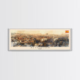 Alcorcón Spain Panoramic Travel Poster, Framed Canvas Print or Metal Wall Art, Travel Art, Home Decor, Panoramic Painting, Midcentury Art