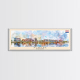 Almere Netherlands Wall Art, Panoramic Travel Poster, Panoramic Framed Canvas Print, City Wall Art, Wall Hanging Home Decor, Travel Art