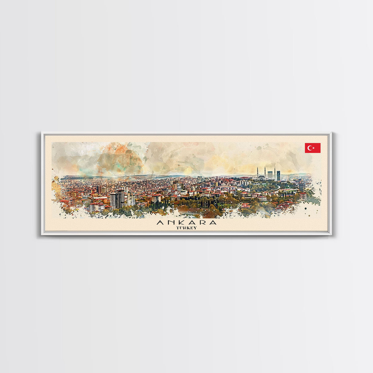 Ankara Turkey Travel Print Wall Art, Panoramic City Art, Travel Art, Wall Decor, Vacation Gift, Framed Canvas Print Or Metal Art